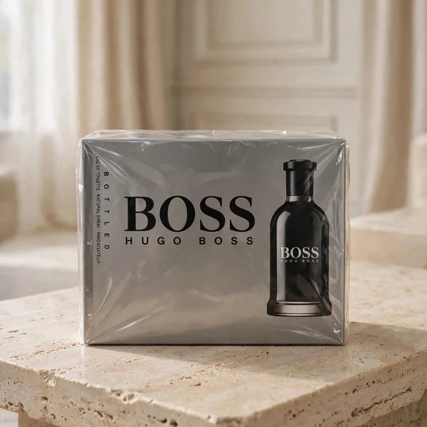 BOSS Bottled by Hugo Boss Eau de Toilette for Men - Silver Luxury Gift Box - Eau de Toilette Natural Spray - 100% Authentic Sealed