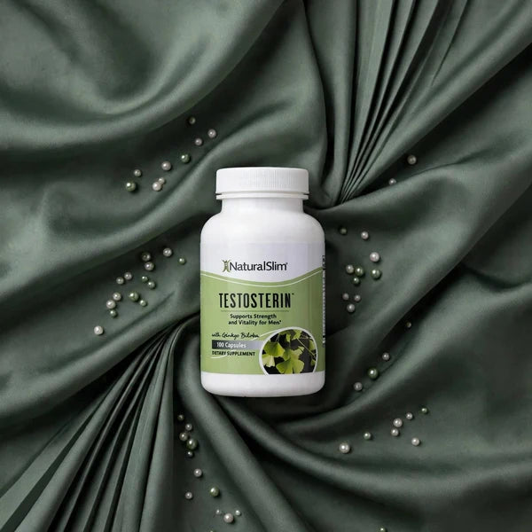 NaturalSlim Testosterin - Supports Strength and Vitality for Men | With Ginkgo Biloba - 100 Capsules - Dietary Supplement