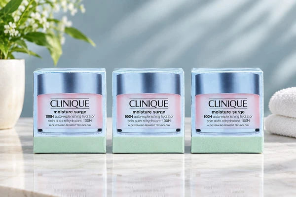 Clinique Moisture Surge 100H Auto-Replenishing Hydrator - Aloe Vera Bio-Ferment Technology - 3 Pack Bundle