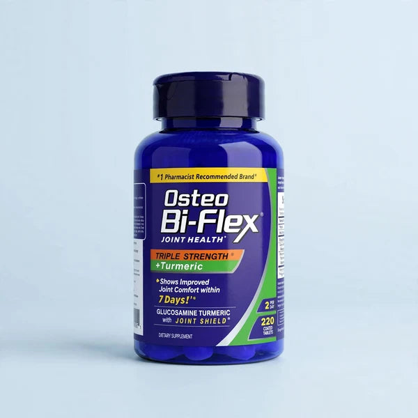Osteo Bi-Flex Triple Strength + Turmeric - 220 Coated Tablets - Joint Health Supplement - Glucosamine with Joint Shield - #1 Pharmacist Recommended