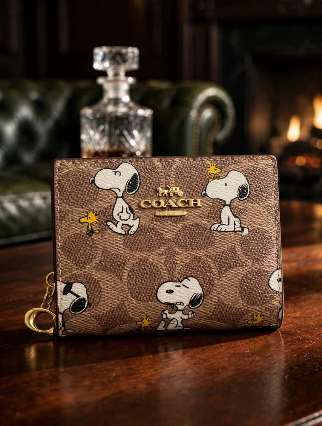 COACH X PEANUTS - Limited Edition Snoopy & Woodstock Small Zip Wallet | COACH New York Signature Canvas