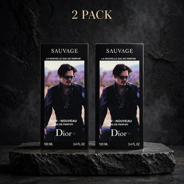 2 PACK - Dior Sauvage Eau de Parfum 100ML x 2 - 3.4 FL.OZ Each - La Nouvelle Eau de Parfum - Johnny Depp - For Men - Sealed