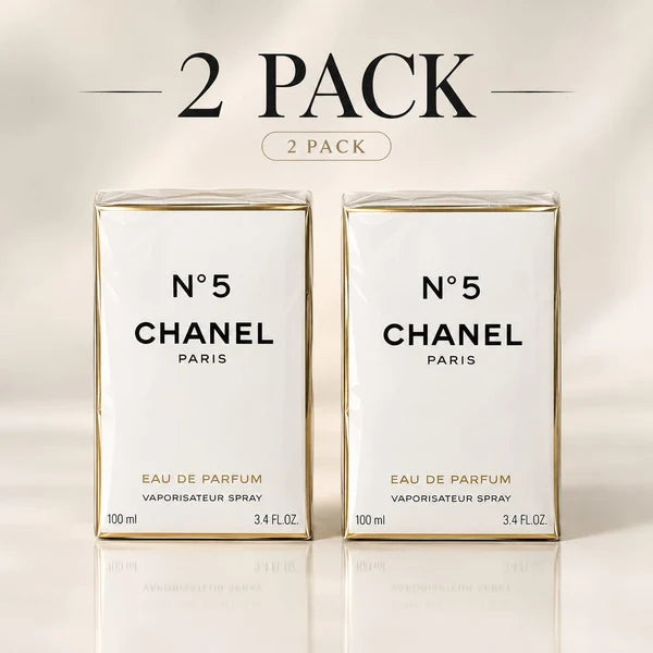 2 PACK - Chanel No 5 Eau de Parfum 100ml x 2 - 3.4 FL.OZ Each - N°5 CHANEL PARIS Vaporisateur Spray - For Women - Sealed