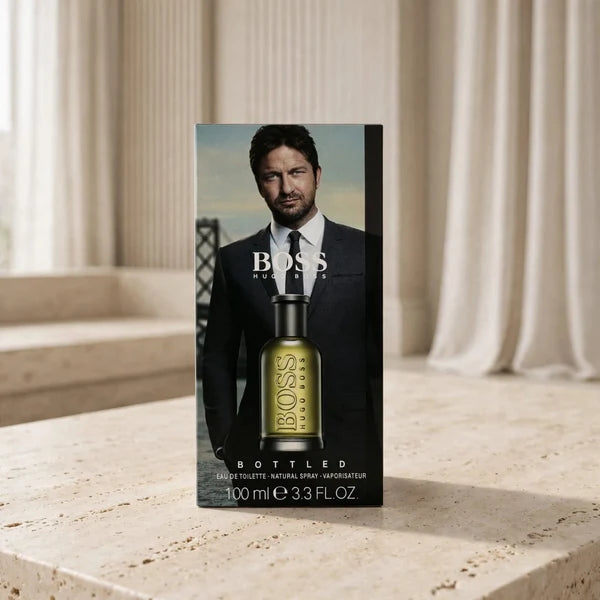 BOSS Bottled Eau de Toilette by Hugo Boss 100ml 3.3 FL.OZ Natural Spray - Gerard Butler Edition - Men's Classic Scent